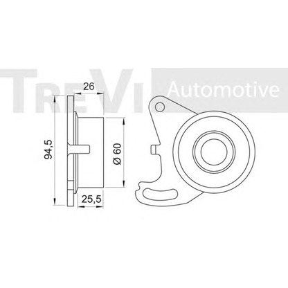 Photo Tensioner Pulley, timing belt TREVI AUTOMOTIVE TD1050