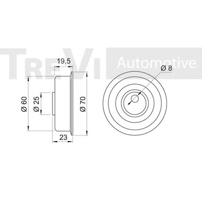 Zdjęcie Rolka napinacza, pasek rozrządu TREVI AUTOMOTIVE TD1053