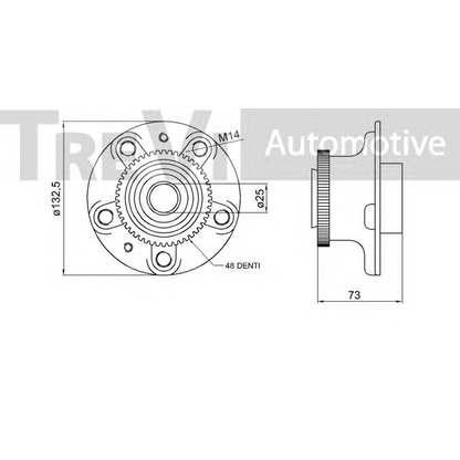 Фото Комплект подшипника ступицы колеса TREVI AUTOMOTIVE WB2163