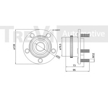 Фото Комплект подшипника ступицы колеса TREVI AUTOMOTIVE WB2201