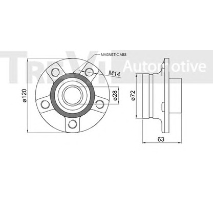 Фото Комплект подшипника ступицы колеса TREVI AUTOMOTIVE WB2331