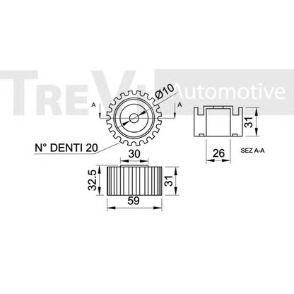 Photo Deflection/Guide Pulley, timing belt TREVI AUTOMOTIVE TD1245