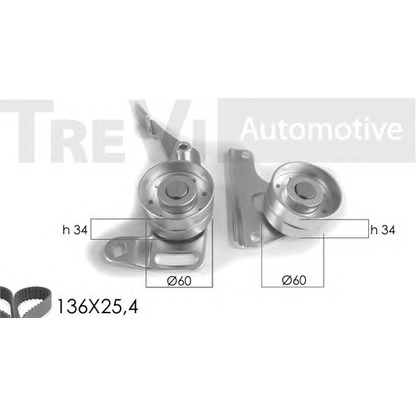 Фото Комплект ремня ГРМ TREVI AUTOMOTIVE KD1003