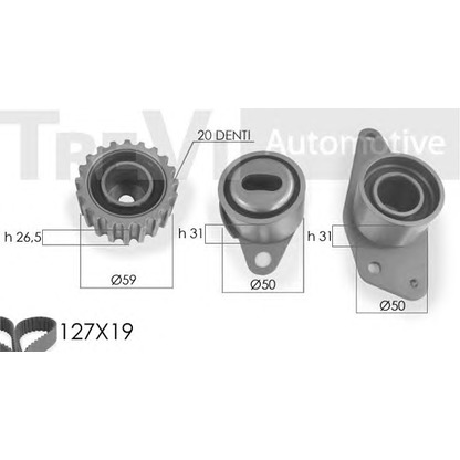 Zdjęcie Zestaw paska rozrządu TREVI AUTOMOTIVE KD1056