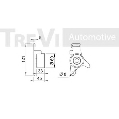 Photo Tensioner Pulley, timing belt TREVI AUTOMOTIVE TD1466