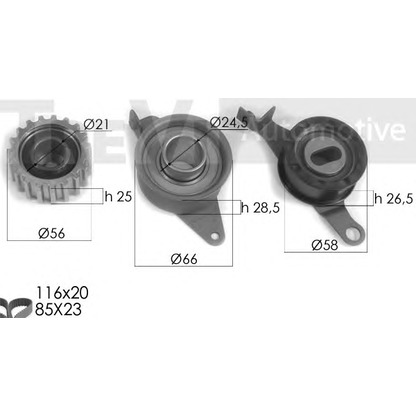 Фото Комплект ремня ГРМ TREVI AUTOMOTIVE KD1124