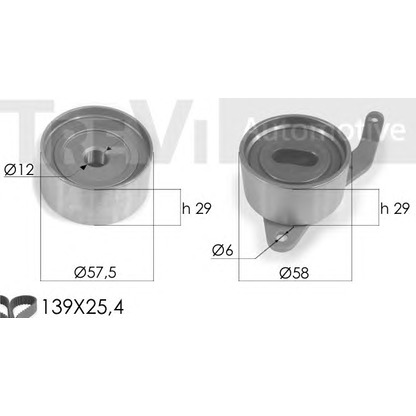 Фото Комплект ремня ГРМ TREVI AUTOMOTIVE KD1134