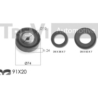 Фото Комплект ремня ГРМ TREVI AUTOMOTIVE KD1163S