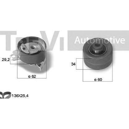 Фото Комплект ремня ГРМ TREVI AUTOMOTIVE KD1210