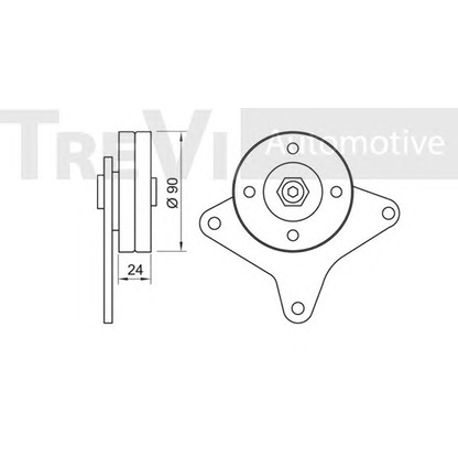 Фото Натяжной ролик, поликлиновой  ремень TREVI AUTOMOTIVE TA1153