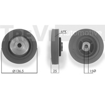 Foto Puleggia cinghia, Albero a gomiti TREVI AUTOMOTIVE PC1004