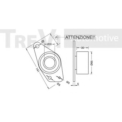 Photo Deflection/Guide Pulley, timing belt TREVI AUTOMOTIVE TD1536