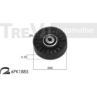 Photo Jeu de courroies trapézoïdales à nervures TREVI AUTOMOTIVE KA1004