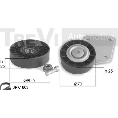 Photo Pulley Kit, v-ribbed belt TREVI AUTOMOTIVE KA1016F