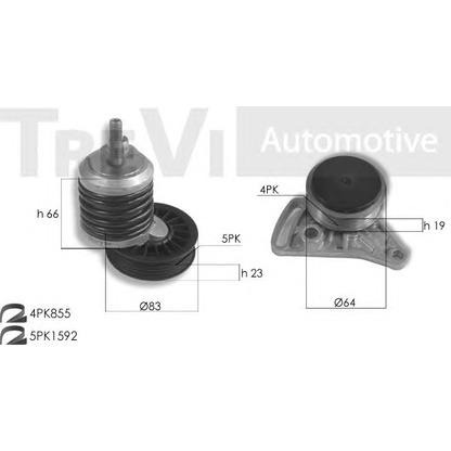 Photo Jeu de courroies trapézoïdales à nervures TREVI AUTOMOTIVE KA1107