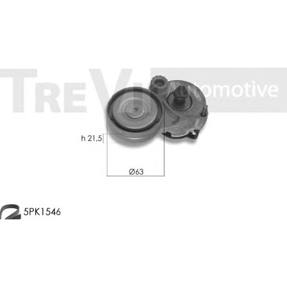 Photo Jeu de courroies trapézoïdales à nervures TREVI AUTOMOTIVE KA1160