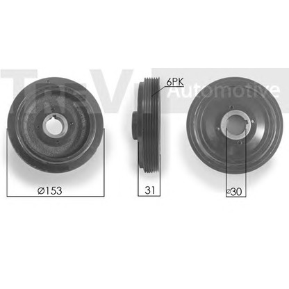 Photo Belt Pulley, crankshaft TREVI AUTOMOTIVE PC1059