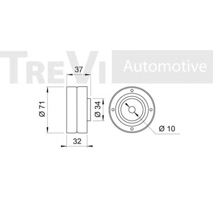 Фото Паразитный / Ведущий ролик, зубчатый ремень TREVI AUTOMOTIVE TD1102