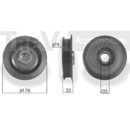 Photo Belt Pulley, crankshaft TREVI AUTOMOTIVE PC1018