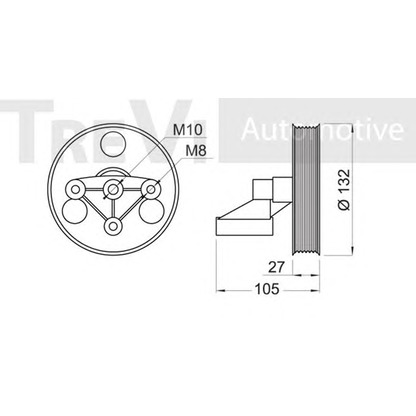 Фото Паразитный / ведущий ролик, поликлиновой ремень TREVI AUTOMOTIVE TA1748