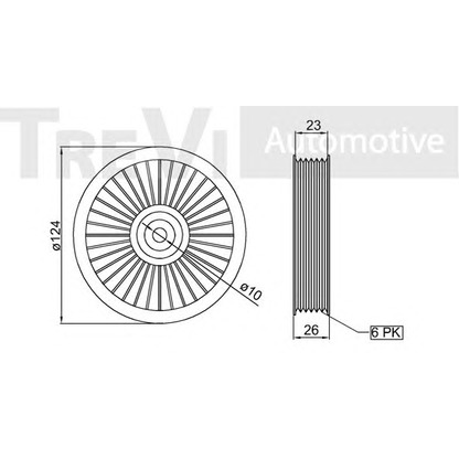 Photo Deflection/Guide Pulley, v-ribbed belt TREVI AUTOMOTIVE TA1839