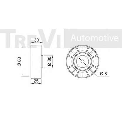 Foto Galoppino/Guidacinghia, Cinghia Poly-V TREVI AUTOMOTIVE TA1038