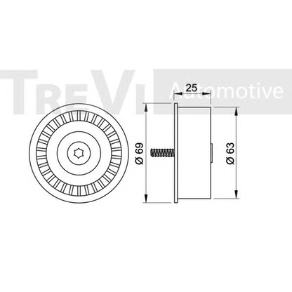 Photo Deflection/Guide Pulley, timing belt TREVI AUTOMOTIVE TD1121