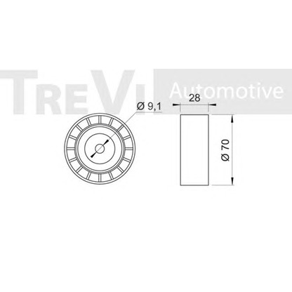Photo Deflection/Guide Pulley, v-ribbed belt TREVI AUTOMOTIVE TA1195