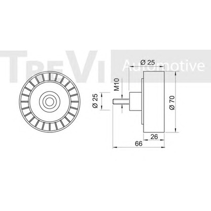 Фото Паразитный / ведущий ролик, поликлиновой ремень TREVI AUTOMOTIVE TA1215