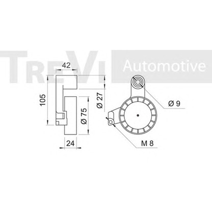 Photo Tensioner Pulley, v-ribbed belt TREVI AUTOMOTIVE TA1046