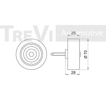 Photo Deflection/Guide Pulley, v-ribbed belt TREVI AUTOMOTIVE TA1702