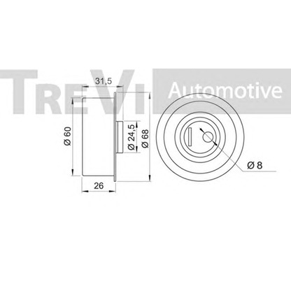 Photo Tensioner Pulley, timing belt TREVI AUTOMOTIVE TD1248