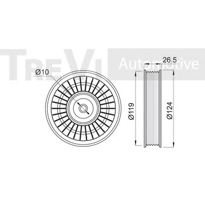 Photo Deflection/Guide Pulley, v-ribbed belt TREVI AUTOMOTIVE TA1256