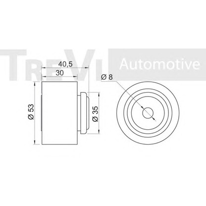 Photo Deflection/Guide Pulley, timing belt TREVI AUTOMOTIVE TD1324