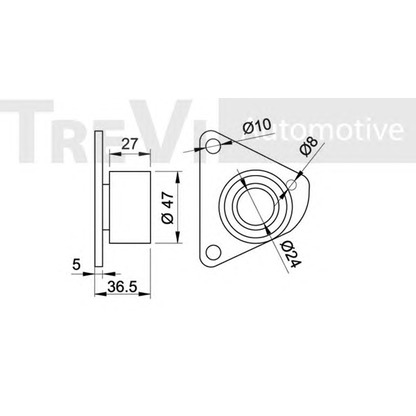 Photo Deflection/Guide Pulley, timing belt TREVI AUTOMOTIVE TD1159