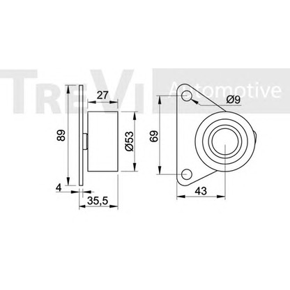 Photo Deflection/Guide Pulley, timing belt TREVI AUTOMOTIVE TD1160