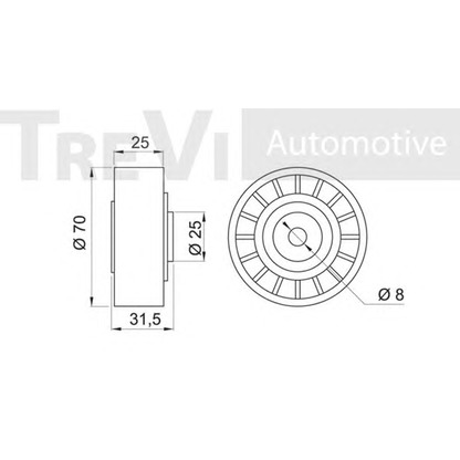 Zdjęcie Rolka napinacza, pasek klinowy wielorowkowy TREVI AUTOMOTIVE TA1069