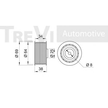 Photo Tensioner Pulley, v-ribbed belt TREVI AUTOMOTIVE TA1070