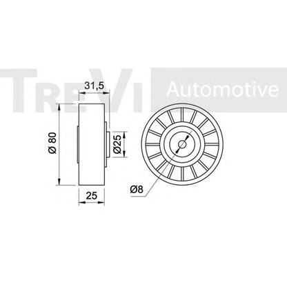 Photo Tensioner Pulley, v-ribbed belt TREVI AUTOMOTIVE TA1072