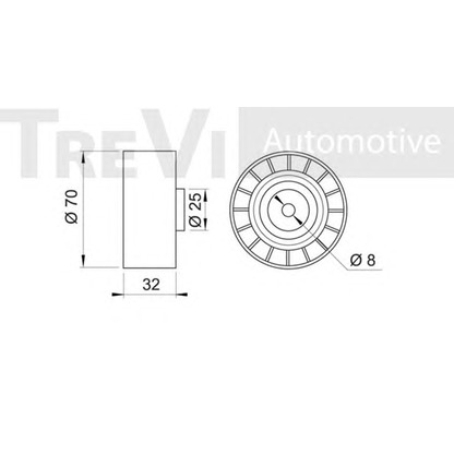 Фото Натяжной ролик, поликлиновой  ремень TREVI AUTOMOTIVE TA1074