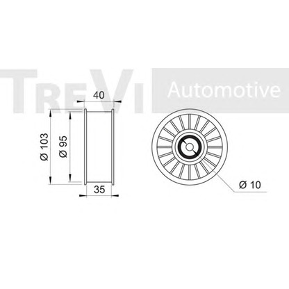 Photo Tensioner Pulley, v-ribbed belt TREVI AUTOMOTIVE TA1078