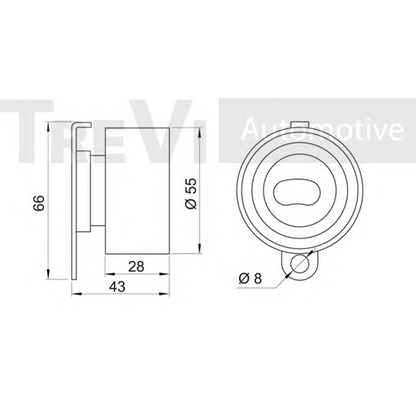 Photo Tensioner Pulley, timing belt TREVI AUTOMOTIVE TD1169