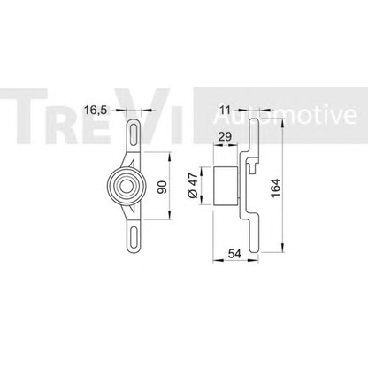 Photo Tensioner Pulley, timing belt TREVI AUTOMOTIVE TD1185