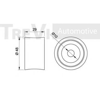 Photo Deflection/Guide Pulley, timing belt TREVI AUTOMOTIVE TD1190