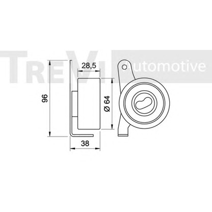 Photo Deflection/Guide Pulley, timing belt TREVI AUTOMOTIVE TD1202