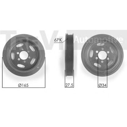 Photo Belt Pulley, crankshaft TREVI AUTOMOTIVE PC1094