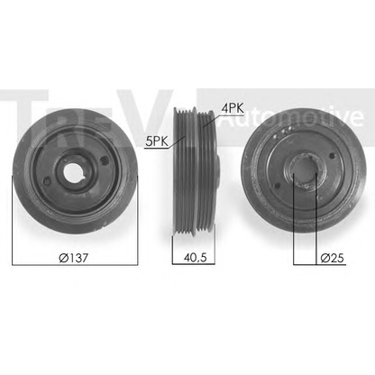 Photo Belt Pulley, crankshaft TREVI AUTOMOTIVE PC1099