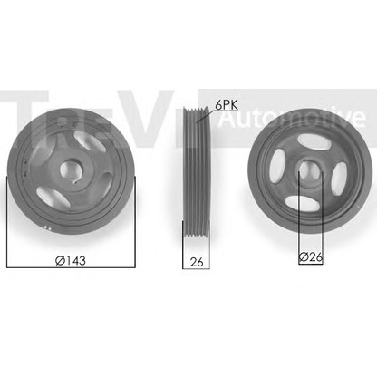 Photo Belt Pulley, crankshaft TREVI AUTOMOTIVE PC1134