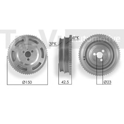 Foto Puleggia cinghia, Albero a gomiti TREVI AUTOMOTIVE PC1150