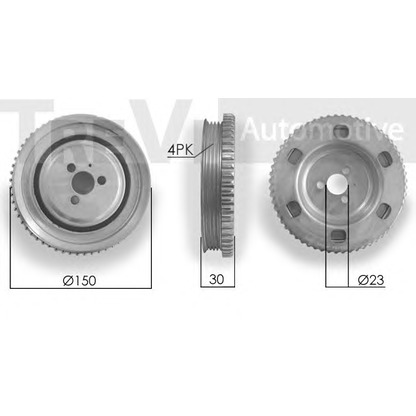 Foto Puleggia cinghia, Albero a gomiti TREVI AUTOMOTIVE PC1141